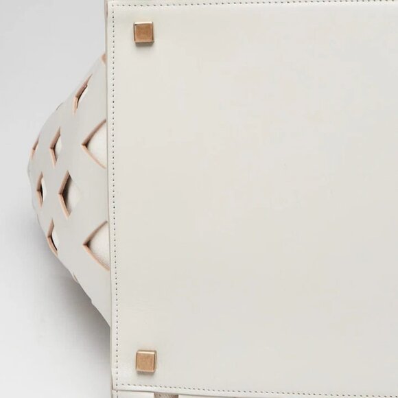 Celine Pale Grey Calfskin Leather Medium Cutout Phantom Luggage Tote Bag - Picture 11 of 12